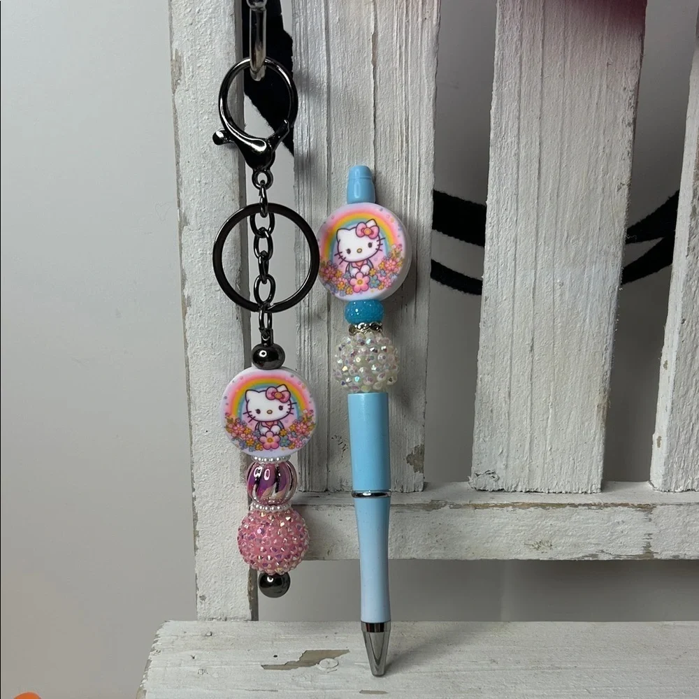 Hello Kitty Figures, Pen, Keychain & DIY Bag Charms and Justice Bag